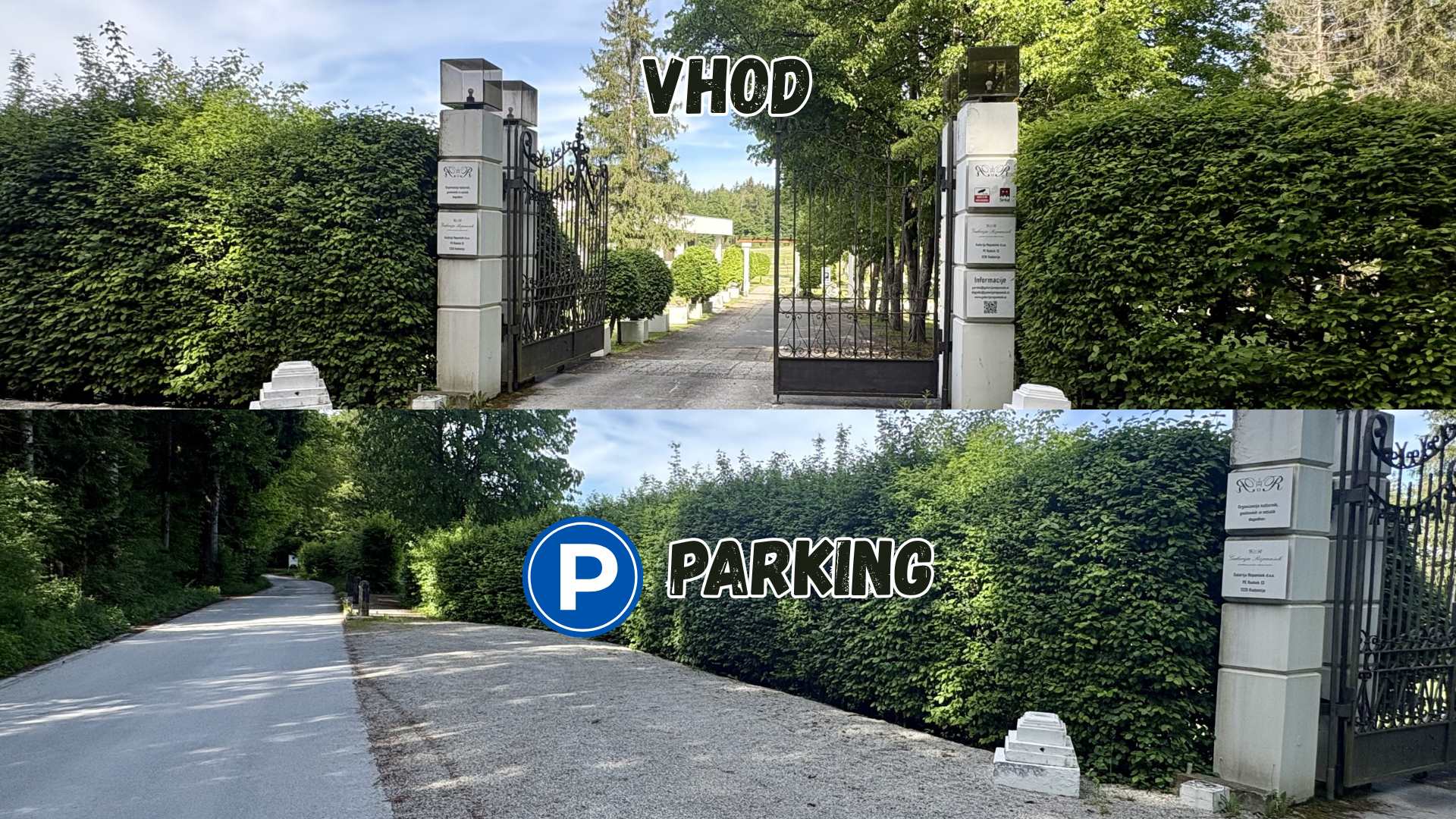 Parking pri Galeriji Repanšek - vhod in parking